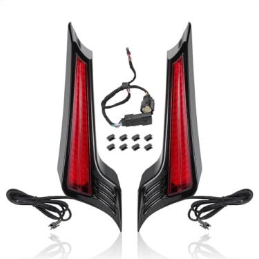 Imagem de Bravema Luzes de painel de enchimento de motocicleta LED para-choque traseiro seta lâmpada de freio de corrida adequada para Harley Touring Steet Glide Road King Special 2014-2023 (lente vermelha com