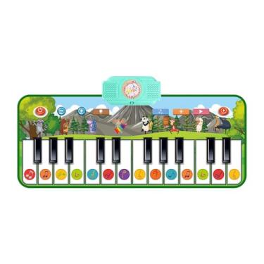 Imagem de shamjina Tapete de piano, tapete de dança musical com 14 teclas, brinquedo educacional, brinquedo musical interativo com 8 instrumentos, sons para crianças, Animal