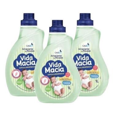 Imagem de kit 3 Amaciante Vida Macia Glicerina & Erva Doce 1L