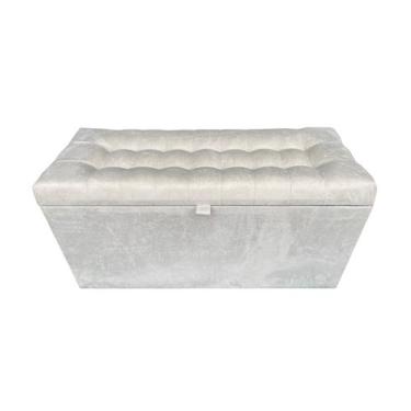 Imagem de Recamier puff baú estofado 1 metro - creme - NEGROMONTE STORE