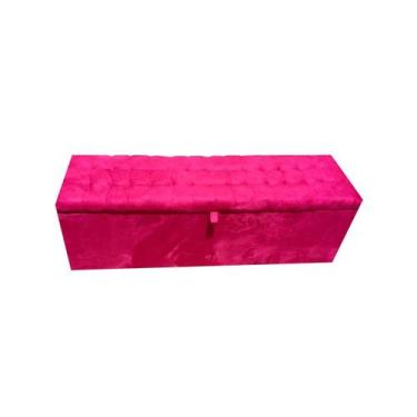 Imagem de Recamier puff baú para cama box queen size - 1,58cm - rosa choque - NE