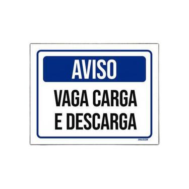 Imagem de Placa De Sinalização Aviso Vaga Carga E Descarga 27X35