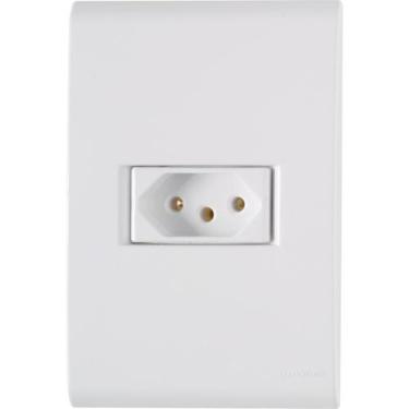 Imagem de 1 tomada 2P+T 10A/250V Liz Branco - Tramontina