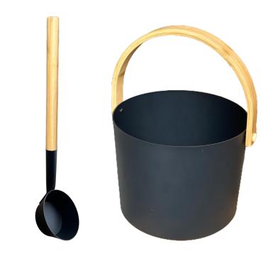 Imagem de Pcmursal Balde de sauna, conjunto de concha e balde de sauna 7l, kit de acessórios de sauna, balde de sauna de alumínio e concha para banheiros, saunas e banhos a vapor