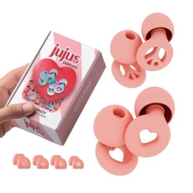 Imagem de Pacote com 2 JuJus – Presente de Dia dos Namorados, Tampões de Ouvido Reutilizáveis, Redutores de Ruído | Perfeito para Sono, Foco, Sensibilidade ao Ruído, Viagens e Concertos | NRR 25db | Ajuste