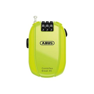 Imagem de ABUS Cadeado de cabo Combiflex - Trava para prender esquis, capacete, carrinho de bebê e bagagem - Viagem 85-85 cm de comprimento - 3 mm de espessura - com código numérico - amarelo
