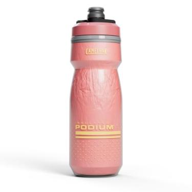 Imagem de CamelBak Garrafa de água para bicicleta Podium Chill isolada de 600 ml – Garrafa fácil de espremer – Cabe na maioria das gaiolas de bicicleta, pôr do sol coral