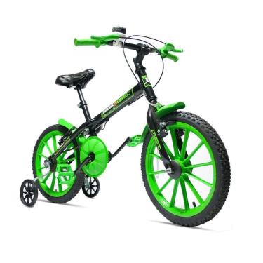 Imagem de Bicicleta Bike Infantil Aro 16 Ravok Com Rodinhas 3 A 7 Anos Cor:verde
