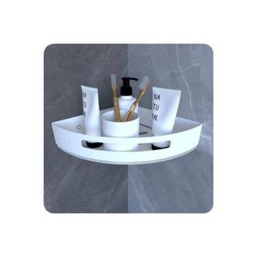 Imagem de Suporte Porta Shampoo De Banheiro De Canto Inox Branco - Unidas