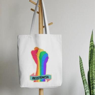 Imagem de Bolsa Ecobag - MÃO DA RESISTENCIA - Ecológica 100% Algodão Cru - Lojas