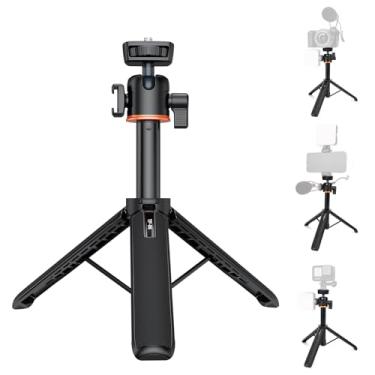 Imagem de Mini tripé extensível de bastão de selfie com cabeça esférica de 360°, tripé de viagem FotStdio de 4 seções para Insta360 X5/X4/X3, Go Pro Hero 10/9/8, suporte de mesa DJI Osmo, alça de acessórios