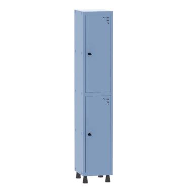 Imagem de Armário Guarda Volume Locker Roupeiro 1 Vão 2 Portas Aço GRP501/2 Azul Dali - Pandin