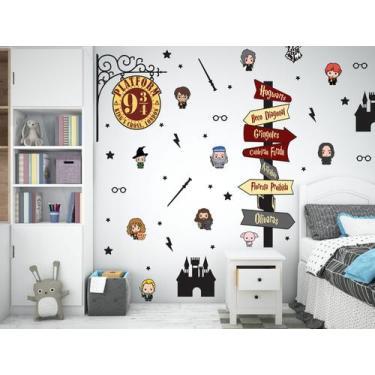 Imagem de Adesivo De Parede Harry Potter Plataforma 9 3/4 Colorido - Adesivos Ki