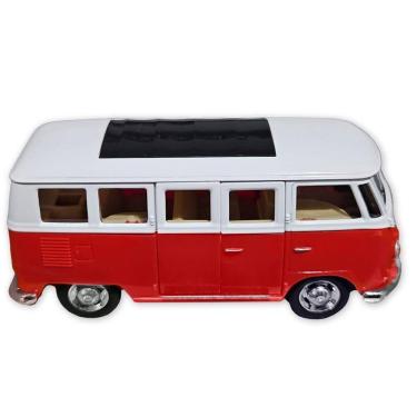 Imagem de Carro Miniatura Metal Fricção Carrinho Action C/ Som E Luz Perua Kombi