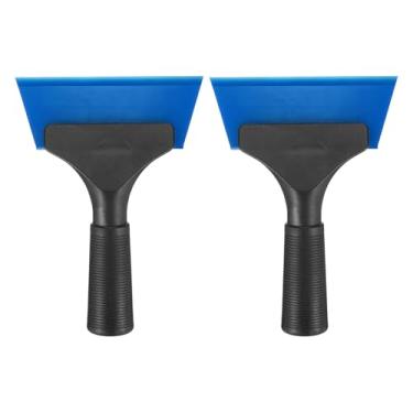 Imagem de HARFINGTON 2 rodos de 12 cm de comprimento, lâmina de água automática, rodo de chuveiro com alça antiderrapante para limpador de janela de para-brisa de carro, porta de vidro, azul