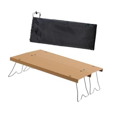 Imagem de menolana Tabela de acampamento portátil Campo dobrável Móveis de praia Tabela ao ar livre liga de alumínio para caminhada de jardim no quintal, Cáqui