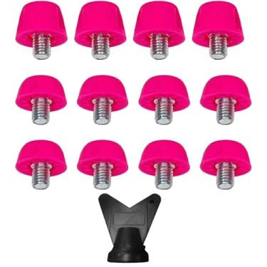 Imagem de Pregos de plástico para chuteiras de futebol 12 peças de chuteiras de futebol de 7 mm e 10 mm com chave M 5 chuteiras de substituição para campo de futebol, tachas de plástico para chuteiras de