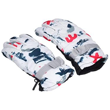 Imagem de Luvas de Esqui, 2 Peças Luvas de Neve à Prova de à Prova D'água Antiderrapante Escovadas para Esportes de Inverno Em Clima Frio para Homens Adultos Mulheres (vermelho branco)
