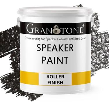 Imagem de Revestimento de textura de tinta para alto-falante Granotone, caixas de estrada, metal e móveis, aplicação de rolo, à base de água, Preto, 1 Gallon