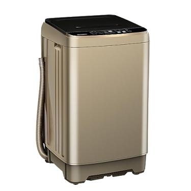 Imagem de Máquina de lavar totalmente automática com visor de LED, 10 programas e 8 seleções de níveis de água, lavadora de roupas compacta portátil com bomba de drenagem - Ouro