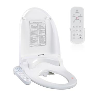 Imagem de KERDE 08 Assento sanitário de bidê elétrico inteligente com secador de ar quente aquecido ajustável temperatura do assento de água quente bocal autolimpante fácil instalação para a maioria dos
