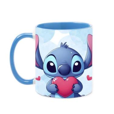 Imagem de Caneca Xícara Porcelana Estampa Alta Qualidade Stitch Te amo 325ML - I