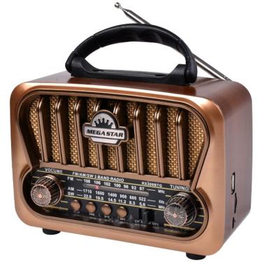 Imagem de Radio Portátil Am/fm/sw Megastar Rx309btg 600 Watts P.m.p.o Com Bluetooth Bivolt - Dourado/marrom