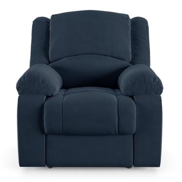 Imagem de Poltrona Do Papai Reclinável Sala De Cinema Barcelona Elétrica Touch Usb Veludo Azul