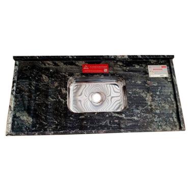 Imagem de Pia De Cozinha Granito 150 Cm Indiano Plus Cuba Simples Preto Indiano