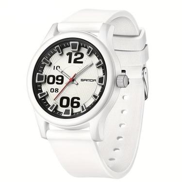 Imagem de Relógio Feminino De Quartzo - à Prova D'água, Leve Com Pulseira De Silicone Branco