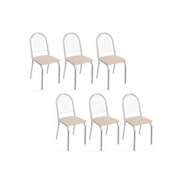 Imagem de Kit 6 Cadeiras De Cozinha Noruega 2c077 6 Un Cromada Nude 16