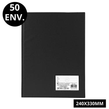 Imagem de Pasta Catálogo Ofício Preta Dac - 50 Envelopes