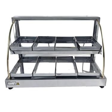 Imagem de Estufa Vidro Curvo 8 Bandejas Dupla Inox Com Selo Do Inmetro 220v