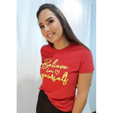 Imagem de Camiseta acredite em si mesma. - Bella Kah, Feminino, P, Milano red