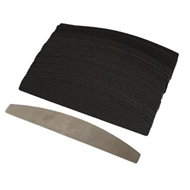 Imagem de KIMISS 100pcs Substituível de Arquivo de Unhas de Meia Lua Com rodapé de Aço Inoxidável Reutilizável para Uso Profissional e Doméstico-placas Leves e Fáceis de Manipular