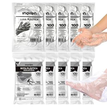 Imagem de Kit Botinha e Luva Plástica para Spá dos Pés e Mãos - 1000 Und