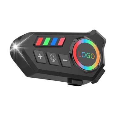 Imagem de Fone De Ouvido Para Motocicleta - Intercomunicador para Moto,Assistente De Voz Com Luzes Coloridas E Cancelamento De Ruído Para Ciclismo, Atividades Ao Ar Livre