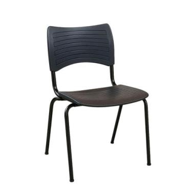 Imagem de Cadeira Fixa Empilhável Plástica Turim Fixa - Maiart, Preto