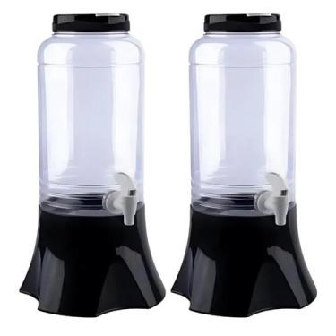 Imagem de 2 Pote Suqueira com Suporte Preta 3,5LT Grande Multiuso Dispenser Prod