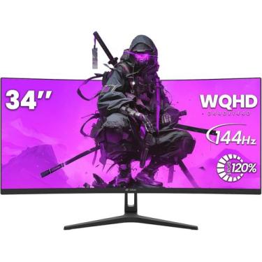 Imagem de Monitor de jogos CRUA Curvo WQHD de 34 polegadas 144 Hz 1500R Ultrawid