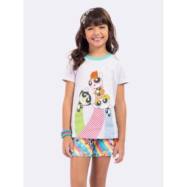 Imagem de Pijama Manga Curta Infantil Meninas Superpoderosas Mescla - Veggi, Mes