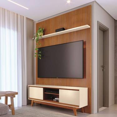 Imagem de Rack Com Painel Milo Cinamomo/Off White - Madetec Móveis