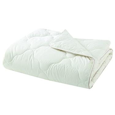 Imagem de Yatas Bedding Edredão de lã, enchimento 100% lã, durável, colcha lavável à máquina, capa de algodão macio 100% natural, inserções de edredom e conjuntos de cama, cru (Queen) - 226 cm x 226 cm
