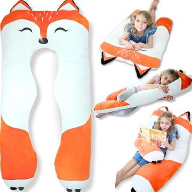 Imagem de LUNAMIRA Fox Body Pillow for Kids 47 inch, Long Stuffed Animal Body Pillow for Reading, Toddler Body Pillow for Sleeping, Kids Body Pillow for Girls and Boys Playing, Gift for Kids.