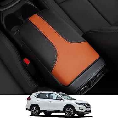 Imagem de Blazeray Capa de apoio de braço para console central de carro para Nissan Rogue 2014-2020/Nissan Rogue Sport 2017-2022 Acessórios interiores Capa protetora de descanso de braço de cotovelo de couro