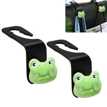 Imagem de Gancho para encosto de cabeça para assento de carro sapo, pacote com 2 ganchos para bolsa de carro, ganchos de assento para encosto de cabeça, universal, para bolsas de mão, bebidas, supermercado