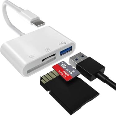 Imagem de Leitor de Cartão 3 em 1 USB-C Compatível Com SD MicroSD Adaptador OTG Para iPhone iPad MacBook Galaxy Tablets Notebooks