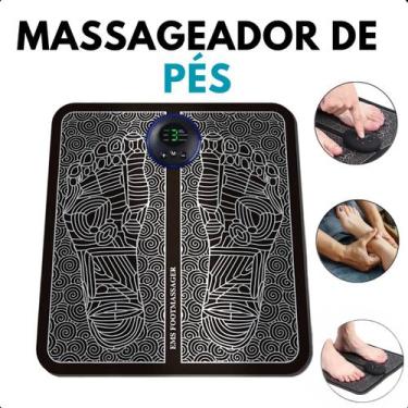 Imagem de Massageador P/ Pés Tapete Pulso Elétrico Alívio Dores Preto - LIPPIN