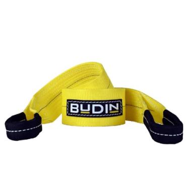 Imagem de Cinta de Reboque 10 Toneladas Budin | 2m | Cabo de Resgate para Caminhonetes, Pick-ups e Jipes Atolados | Fita Profissional 100% Poliéster Alta Resistência | Certificado de Tração e Garantia