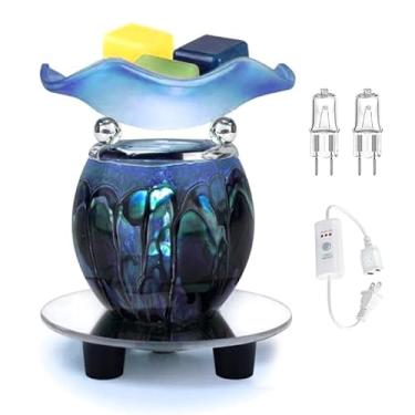 Imagem de HUNANBANG Aquecedor elétrico de óleo 3 em 1, aquecedor de cera perfumado com temporizador de desligamento automático, aquecedor de cera, derretimento de cera, queimador de cera perfumado (temporizador